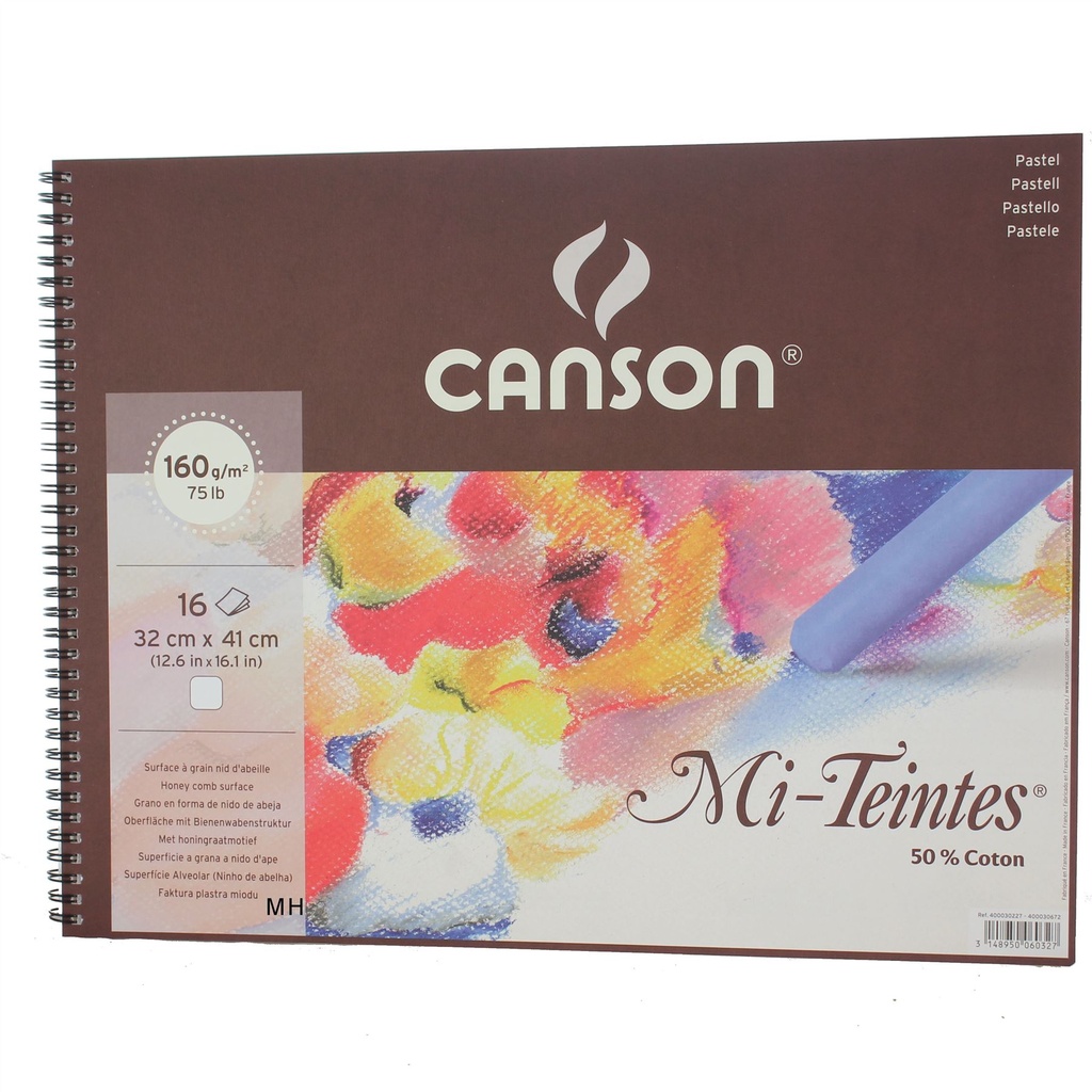 CANSON BLOC DESSIN A3 MI TEINTES COTON 160 GR