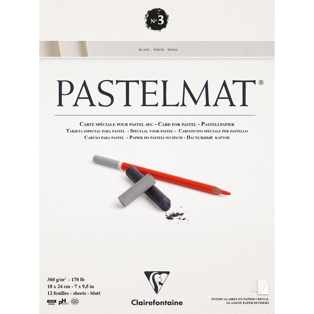 CLAIREFONTAINE CARTE POUR PASTEL SEC BLANC N3