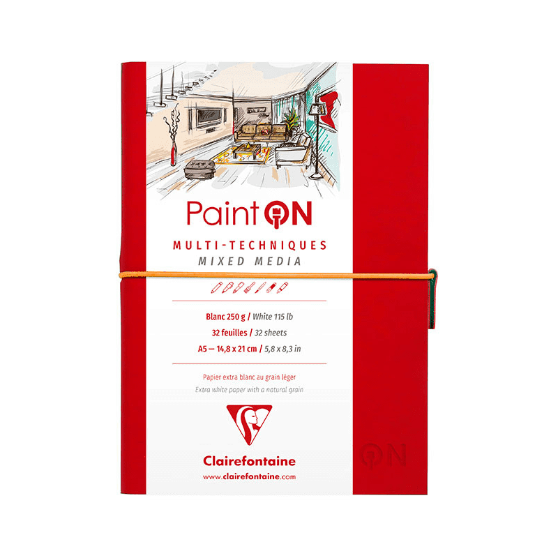 CLAIREFONTAINE PAIMT ON MULTI TECHNIQUE A5 ROUGE