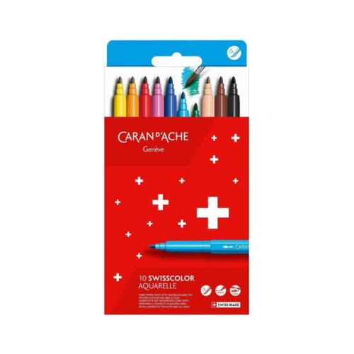 caran d'ache 10 swisscolor aquarelle marqueurs