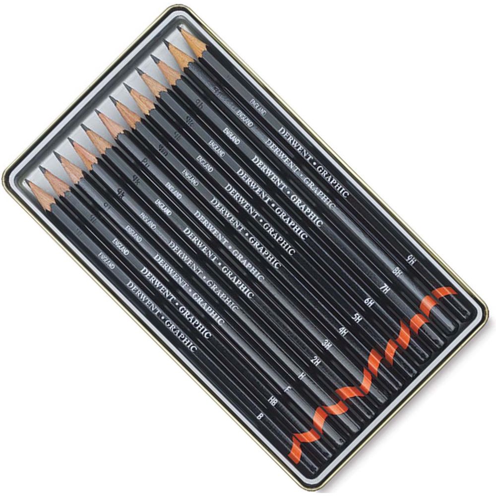 DERWENT BOITE DE 12 CRAYON GRAPHIC B  9H