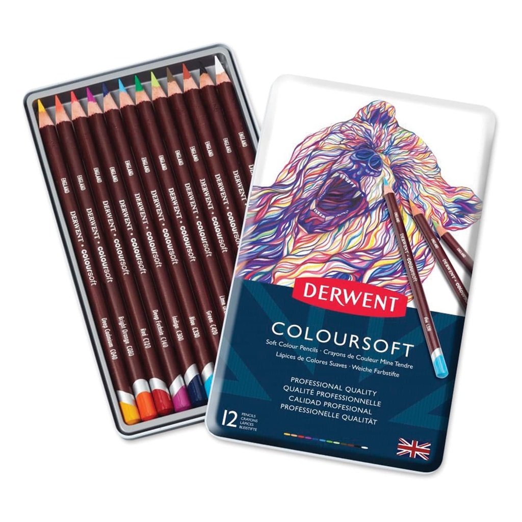 DERWENT BOITE DE 12 CRAYON COLOURSOFT