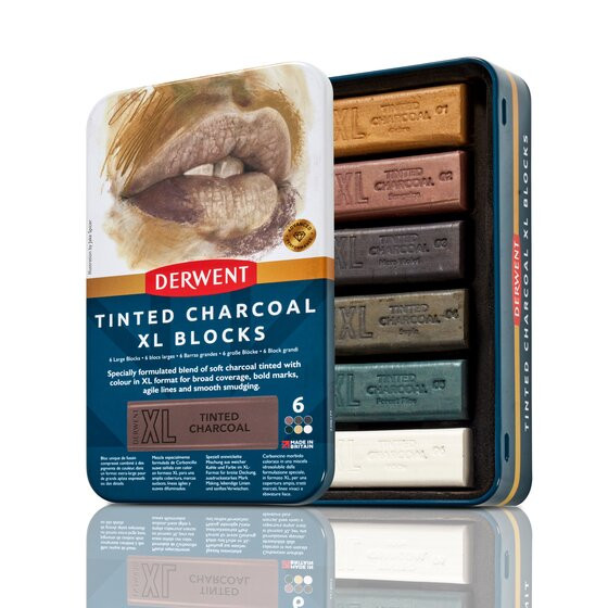 DERWENT BOITE DE 6 BATON  FUSAIN XL CHARCOAL