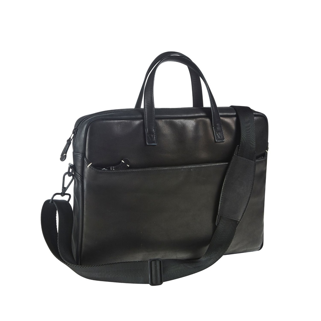Sacoche ordinateur cuir noir Maverick 