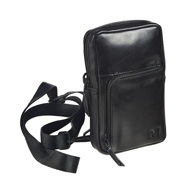 [Ab80801] Leather crossbody noir Maverick
