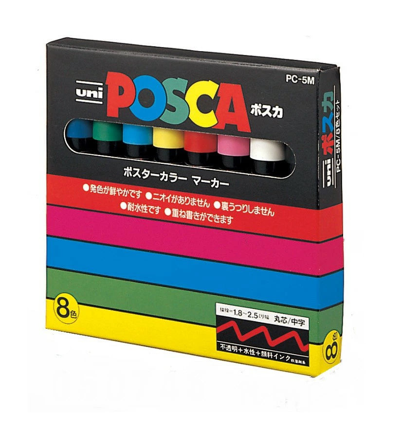 POSCA pochette basic colours medium (8)