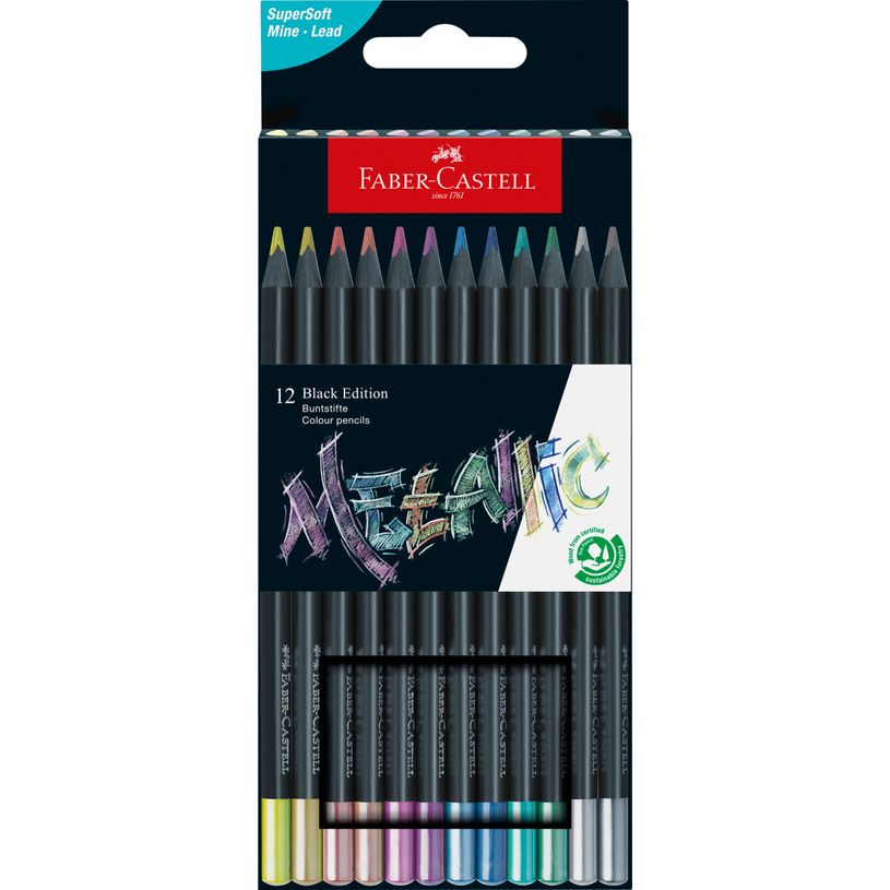 FABER-CASTELL black edition metallic 12