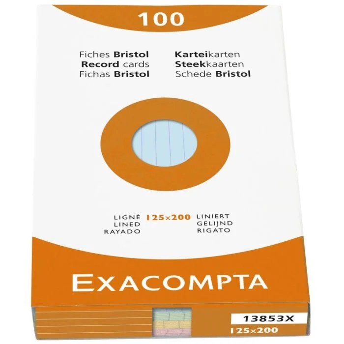 EXACOMPTA FICHE BRISTOLE COULEUR 125x200