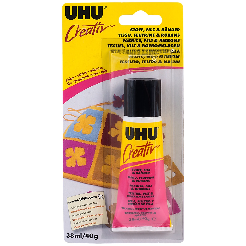 UHU CREATIV COLLE TISSU, FEUTRINE, RUBANS
