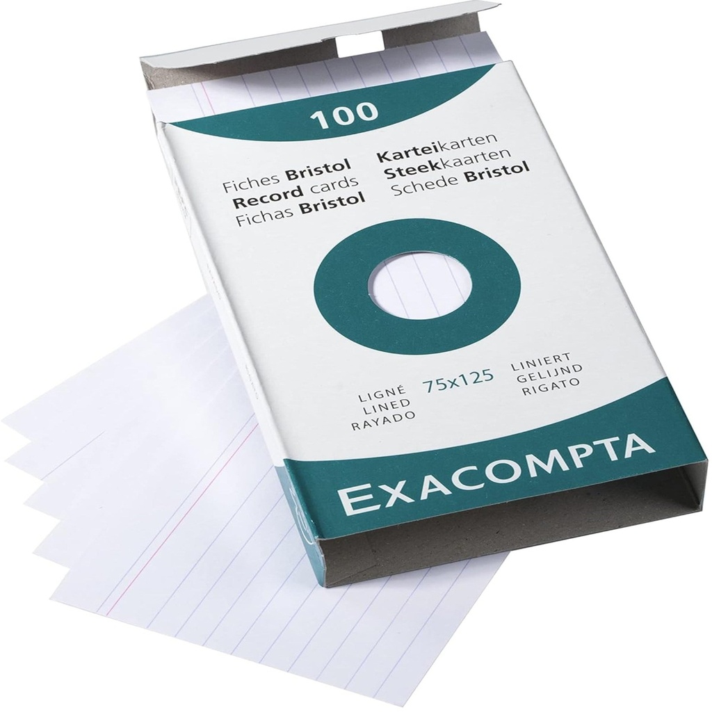 EXACOMPTA FICHE BRISTOL 75X125 LIGNIER