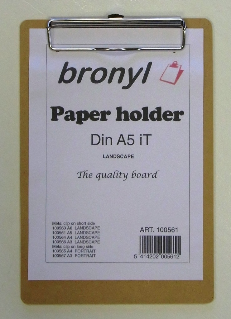 BRONYL PLAQUE PINCE BOIS A5