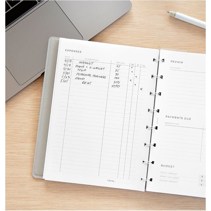 RECHARGE NOTEBOOK  DEPENSES FILOFAX