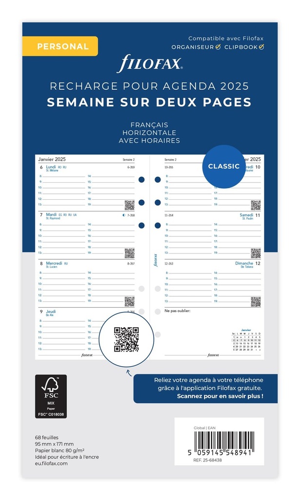RECHARGE FILOFAX 1S =2