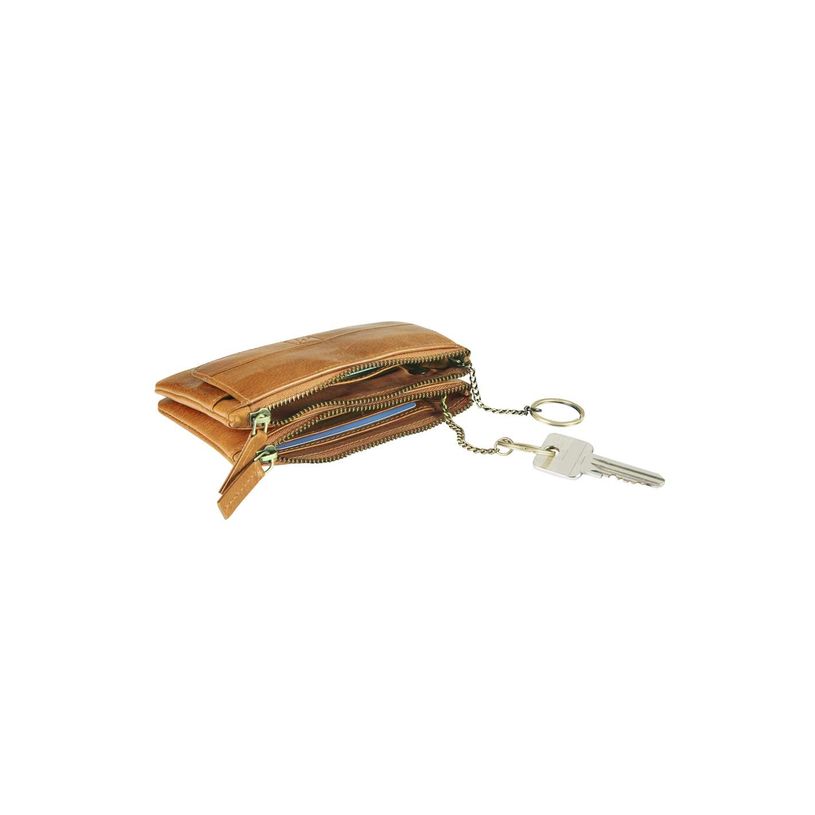PORTE MONNAIE LABEL M COGNAC