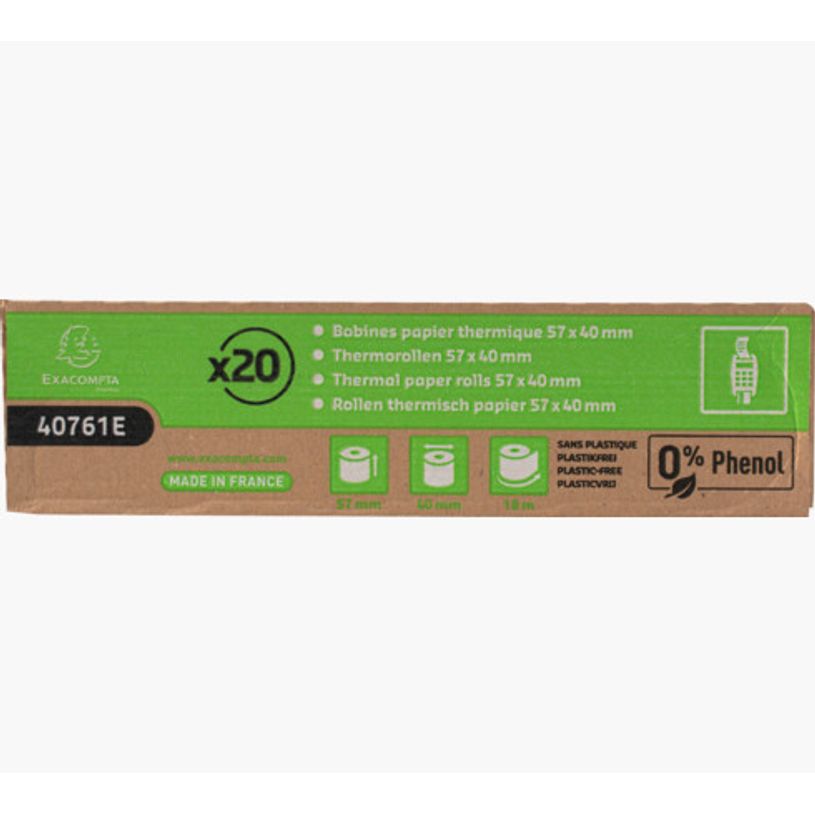 [40761E] exacompta bobines thermique 57x40mm