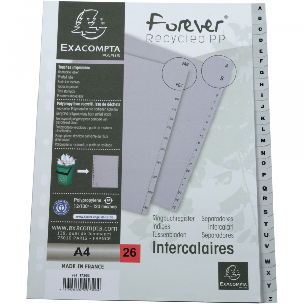 EXACOMPTA 26 INTERCALAIRES A4 