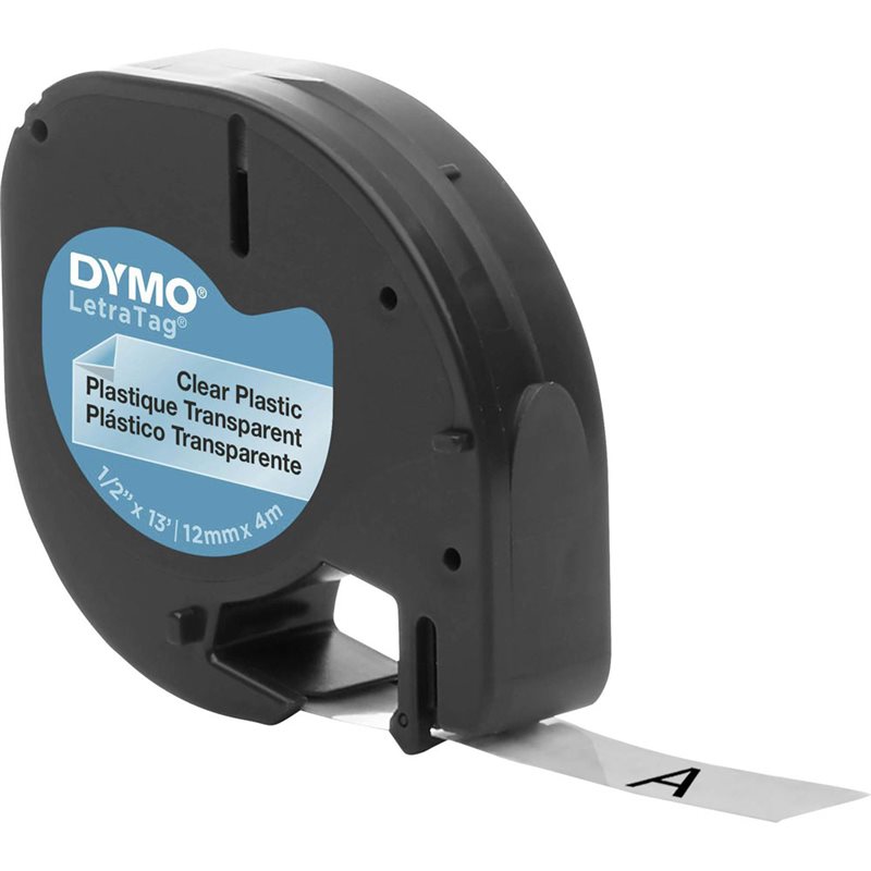 Dymo recharge LT plastique transparent 12 mm