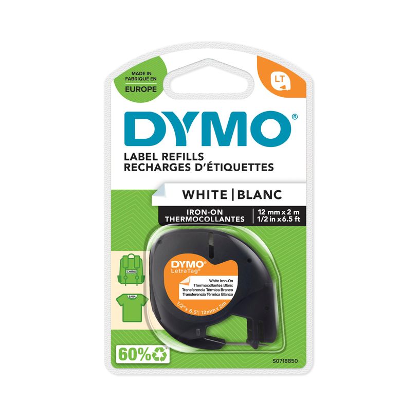 Dymo recharge LT tissu blanc 12 mm