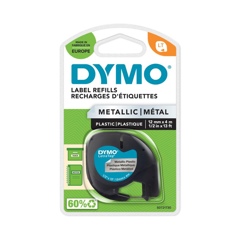 Dymo recharge LT plastique Métallique 12 mm