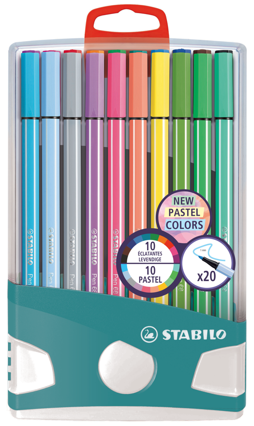 stabilo pen 68 boite de 20 pastel