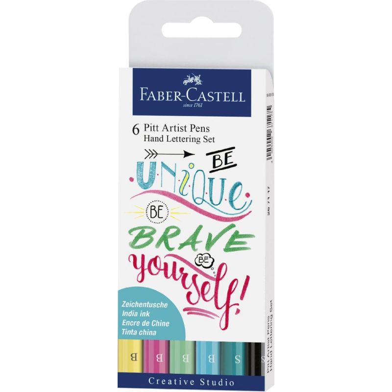 faber-castell pitt artist pens 6 basic color