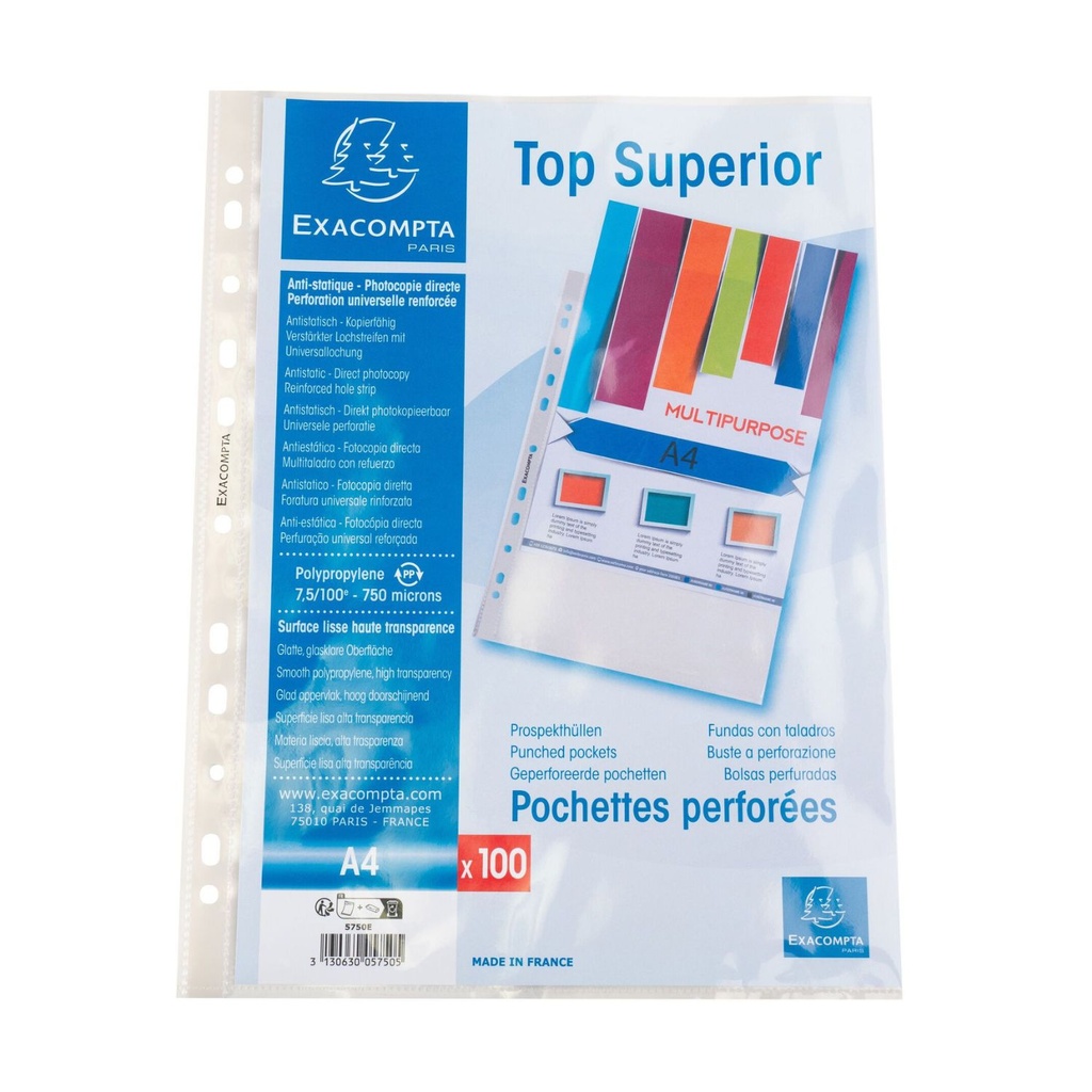 EXACOMPTA CHEMISES PERFO 100
