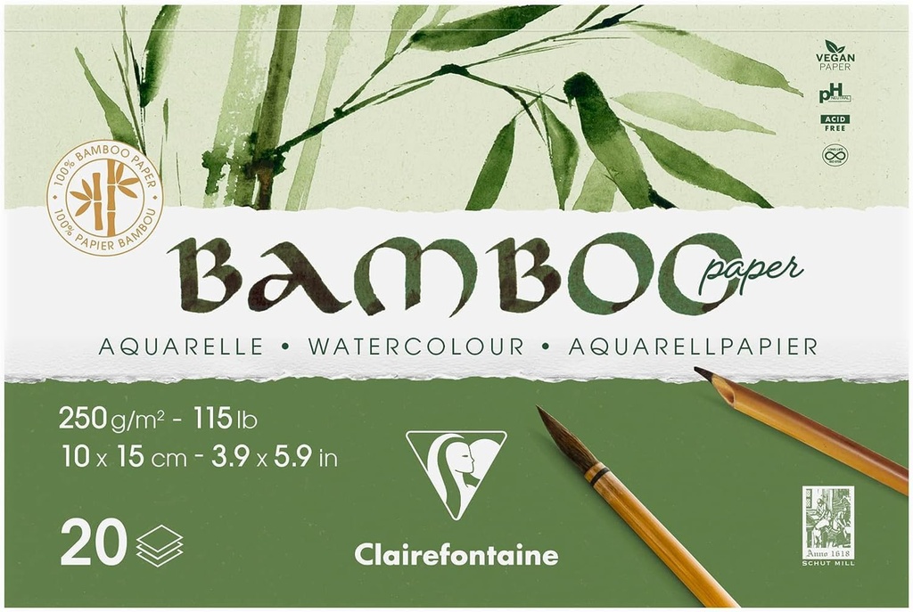 PAPIER AQUARELLE BAMBOO 10x15