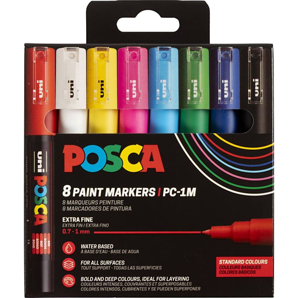 POSCA 8 marqueurs STANDARD COULEURS 