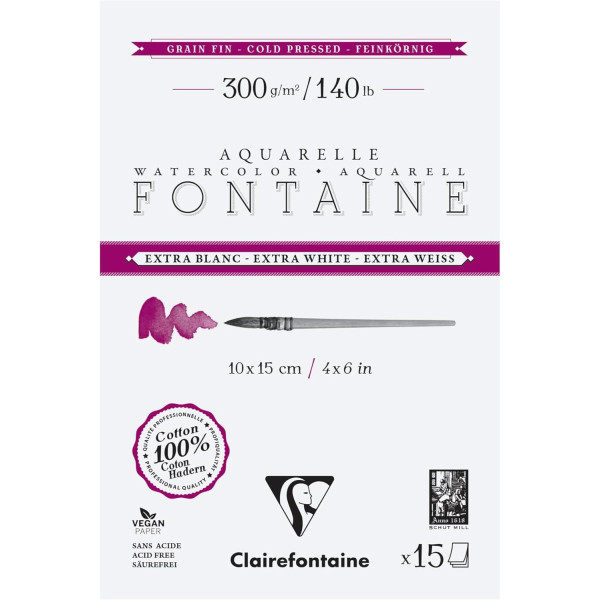 Clairfontaine aquarelle fontaine  extra white