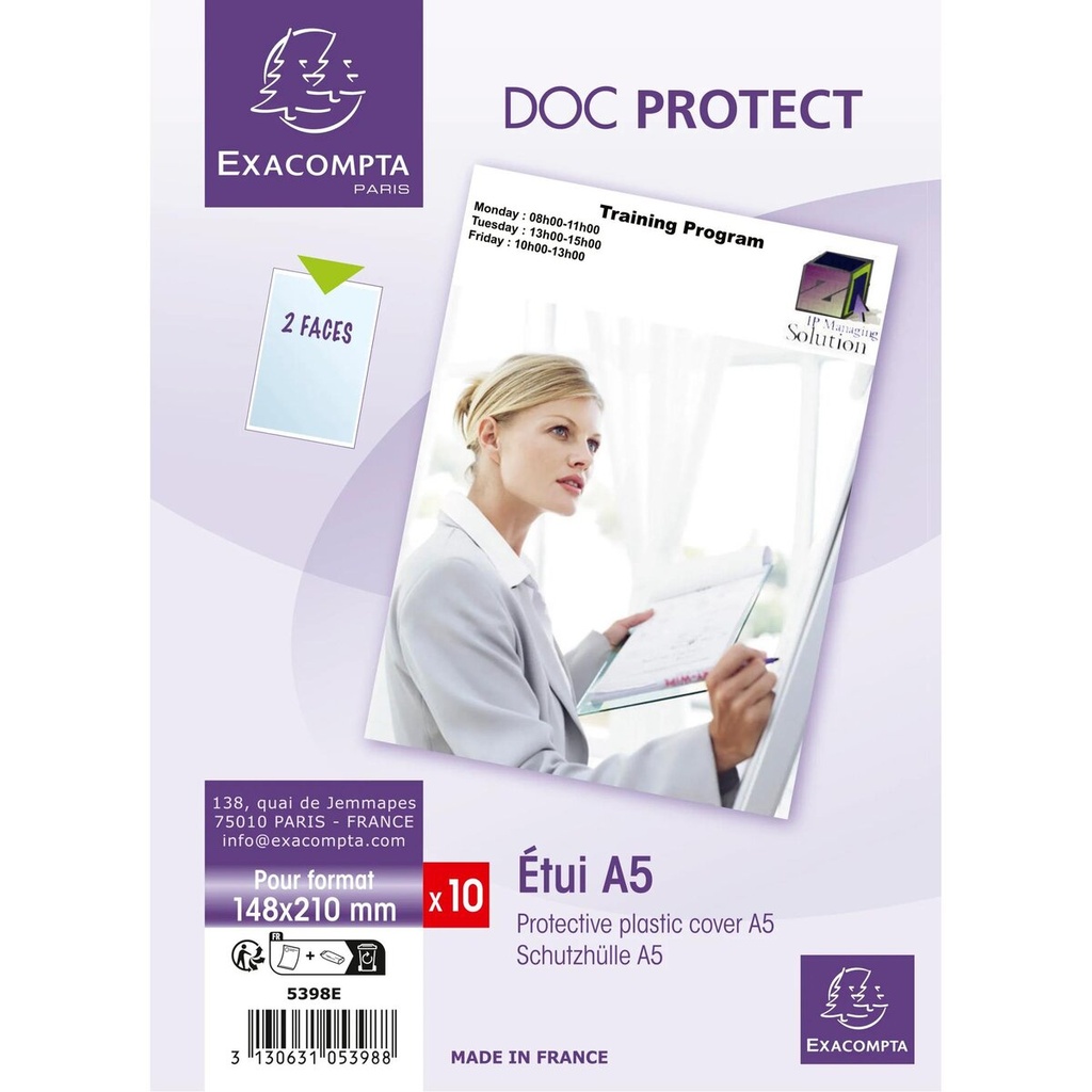 [5398E] DOC PROTECT ETUIT A5 2face