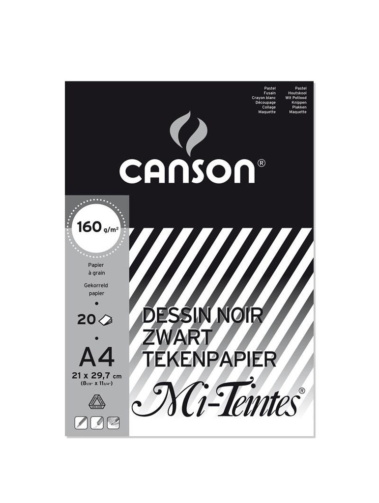 BLOC A4 mi teintes Noir