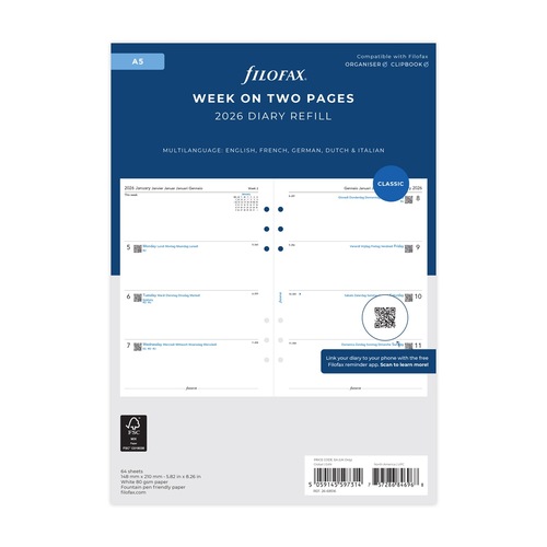 RECHARGE FILOFAX A5 2026