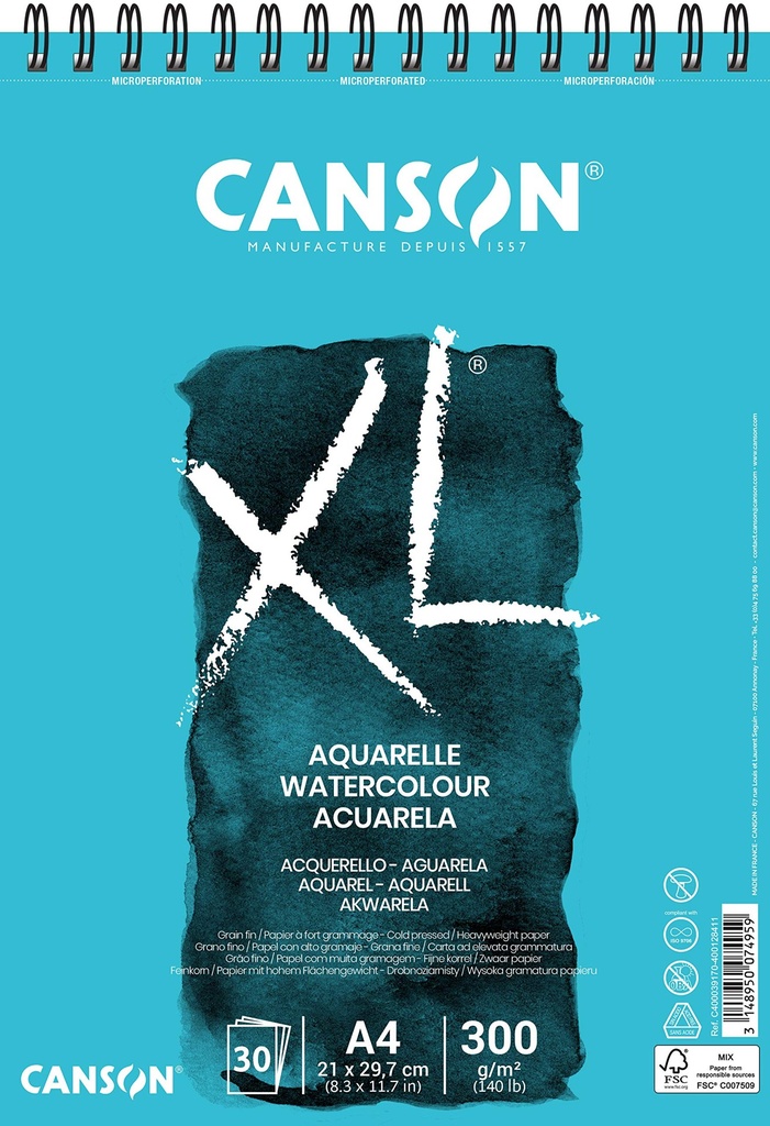 CANSON BLOC A4 XL AQUARELLE 300 GR