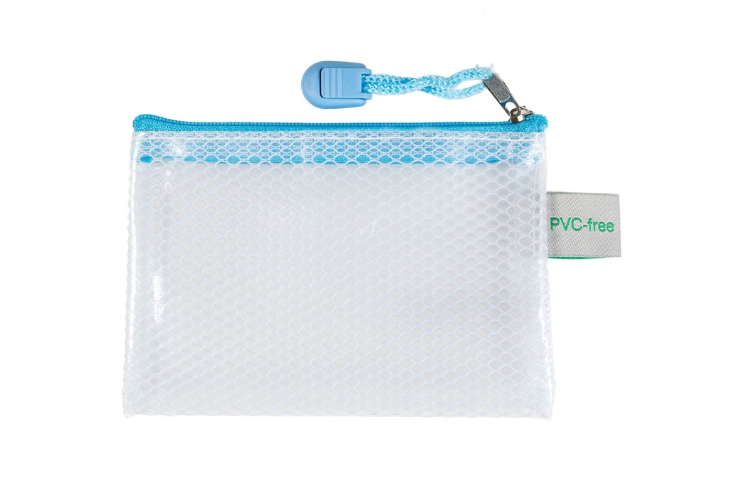 POCHETTE ZIP SANS PVC A7 (BLEU)