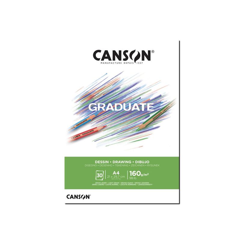 CANSON BLOC DE DESSIN A4 GRADUATE 160 GR