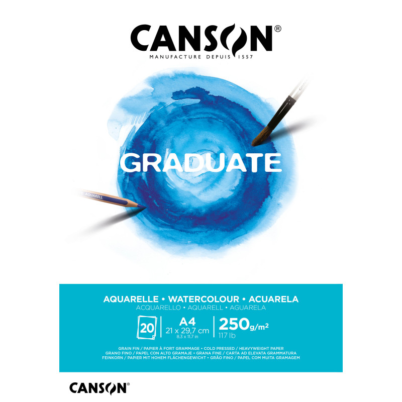 CANSON BLOC DESSIN A4 GRADUATE 250 GR AQUARELLE