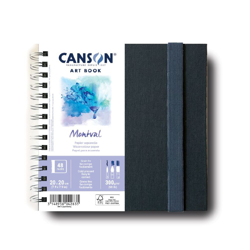 CANSON CARNET SPIRAL 20X20 MONTVAL 300 GR