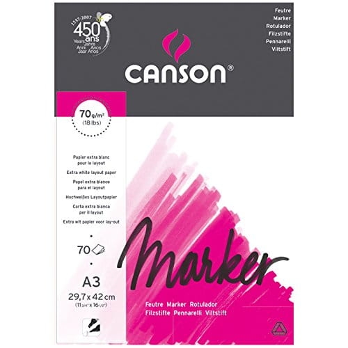 CANSON BLOC A3  DE DESSIN MARKEUR 70 GR
