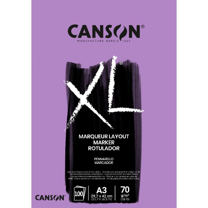 CANSON BLOC DESSIN A3 XL MARKEUR LAYOUT 70 GR