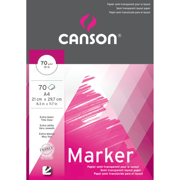 CANSON BLOC  A4DESSIN  MARKEUR SEMI TRANSPARENT
