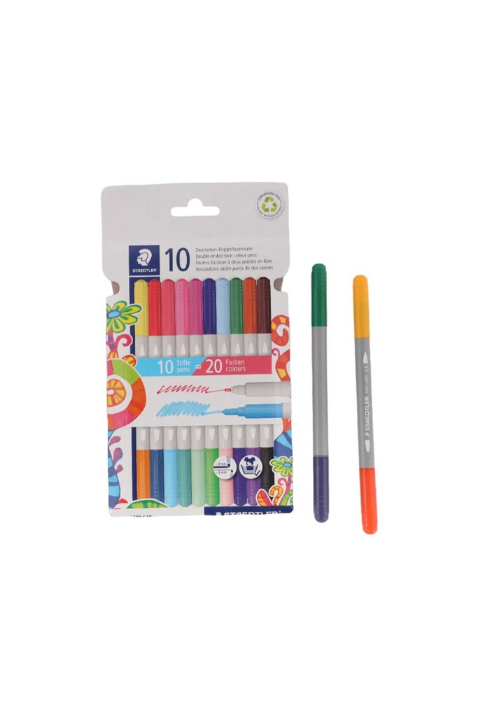 staedtler feutre double pointes en fibre 10