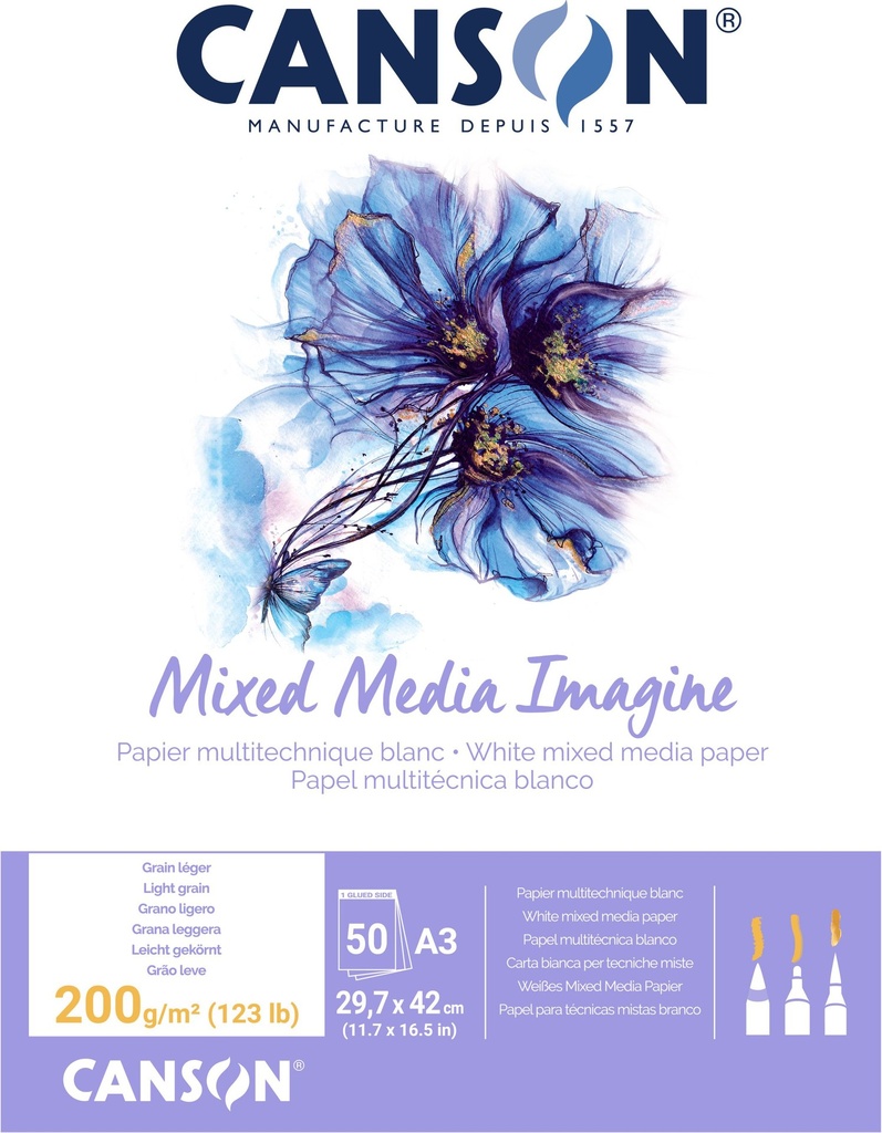 CANSON BLOC DESSIN A3 IMAGINEMIX MEDIA 200 GR