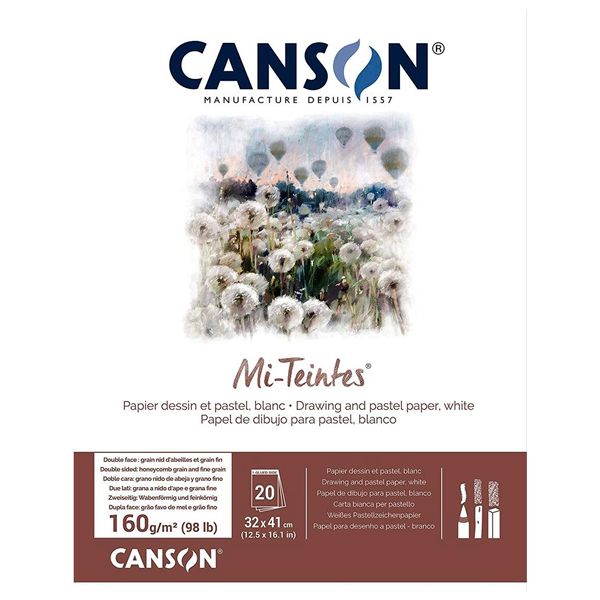 CANSON BLOC DESSIN A3 MI TEINTES BLANC